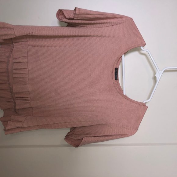 Pink Ribbed Tee - Picture 2 of 3